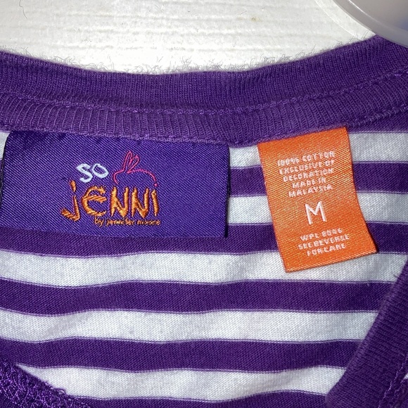 So Jenni from Macy’s purple cotton stripped long sleeve size M - Picture 3 of 6